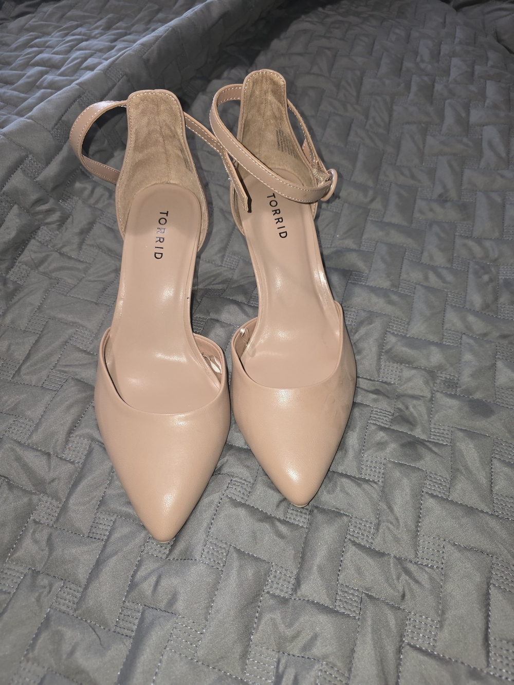 torrid Blush Pointed-Toe Ankle-Strap Pumps